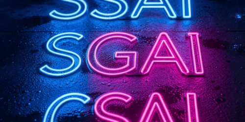 Dark blue event banner displaying the NAB Show logo with stylized white lettering on a solid background, representing the NAB Show broadcast and media technology conference.